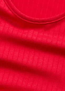 bonprix Kleider|Bekleidung·Pullover & Strickjacken^Midikleid aus weicher Rippe tiefrot