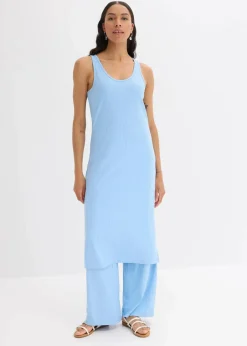 bonprix Bekleidung·Pullover & Strickjacken|Kleider^Midikleid aus weicher Rippe hellblau