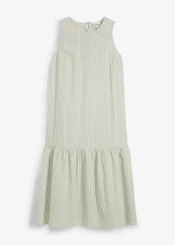 bonprix Kleider|Bekleidung·Pullover & Strickjacken^Midikleid in A-Linie edelsteingrün gestreift