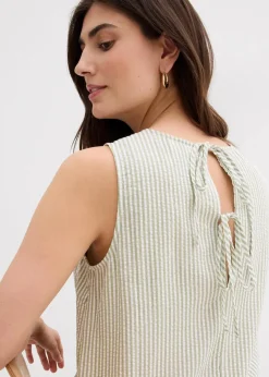 bonprix Kleider|Bekleidung·Pullover & Strickjacken^Midikleid in A-Linie edelsteingrün gestreift