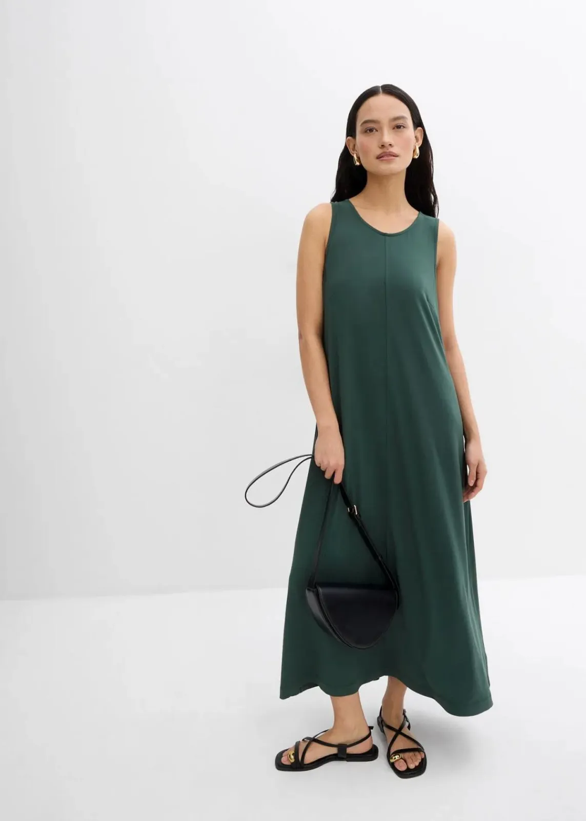 bonprix Kleider^Midikleid in A-Linie schattengrün