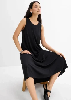 bonprix Kleider^Midikleid in A-Linie schwarz