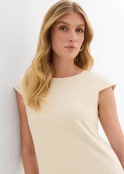 bonprix Bekleidung·Pullover & Strickjacken|Kleider^Midikleid in Strickoptik natur