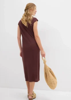 bonprix Kleider|Bekleidung·Pullover & Strickjacken^Midikleid in Strickoptik terrabraun