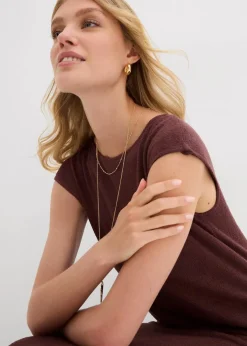 bonprix Kleider|Bekleidung·Pullover & Strickjacken^Midikleid in Strickoptik terrabraun