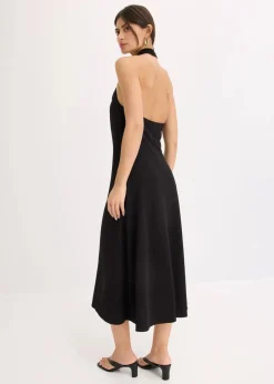 bonprix Kleider^Midikleid mit dekorativem Metall-Detail schwarz