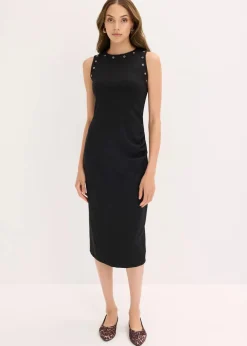bonprix Nachhaltigere Materialien|Kleider^Midikleid mit Nieten schwarz