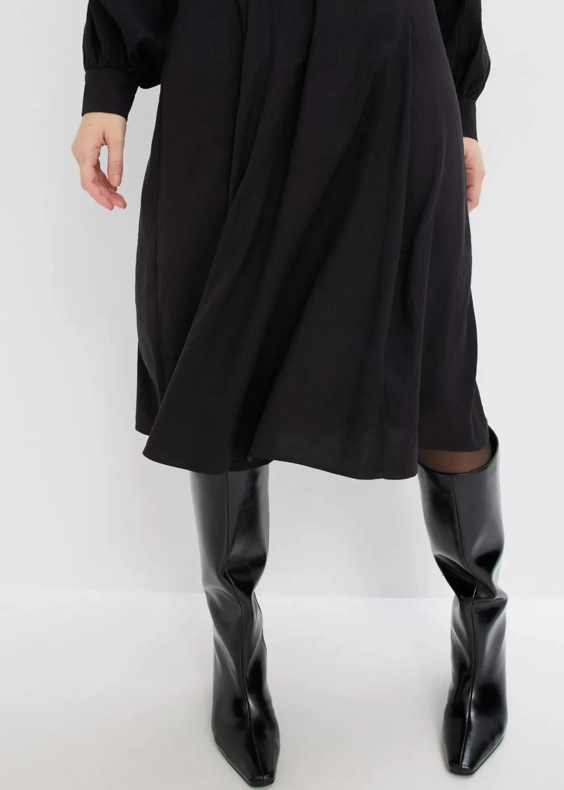 bonprix Bekleidung·Pullover & Strickjacken|Kleider^Midikleid mit Perlen Applikation schwarz