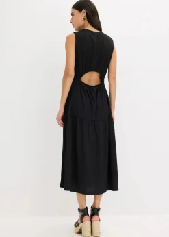 bonprix Bekleidung·Pullover & Strickjacken|Kleider^Midikleid mit Rückenausschnitt schwarz