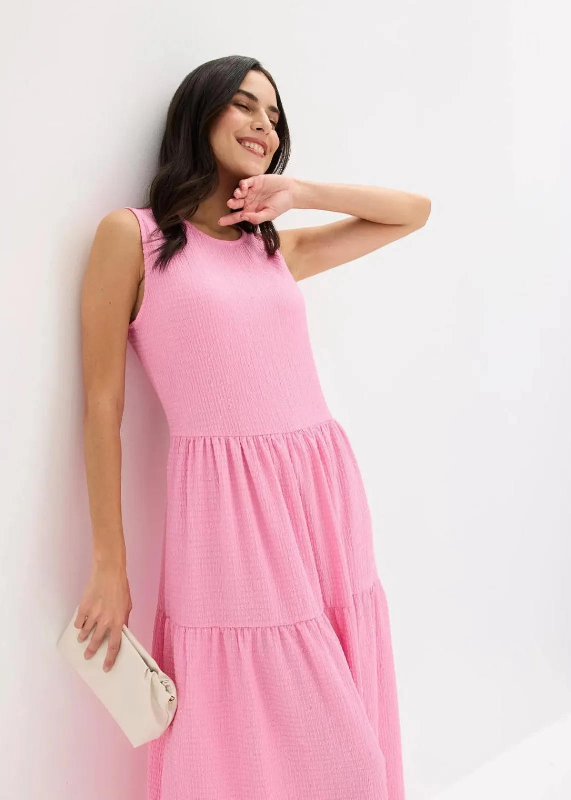 bonprix Kleider|Bekleidung·Pullover & Strickjacken^Midikleid mit Rückenausschnitt rosa