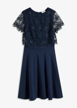bonprix Festliche Mode|Kleider^Midikleid mit Spitze dunkelblau