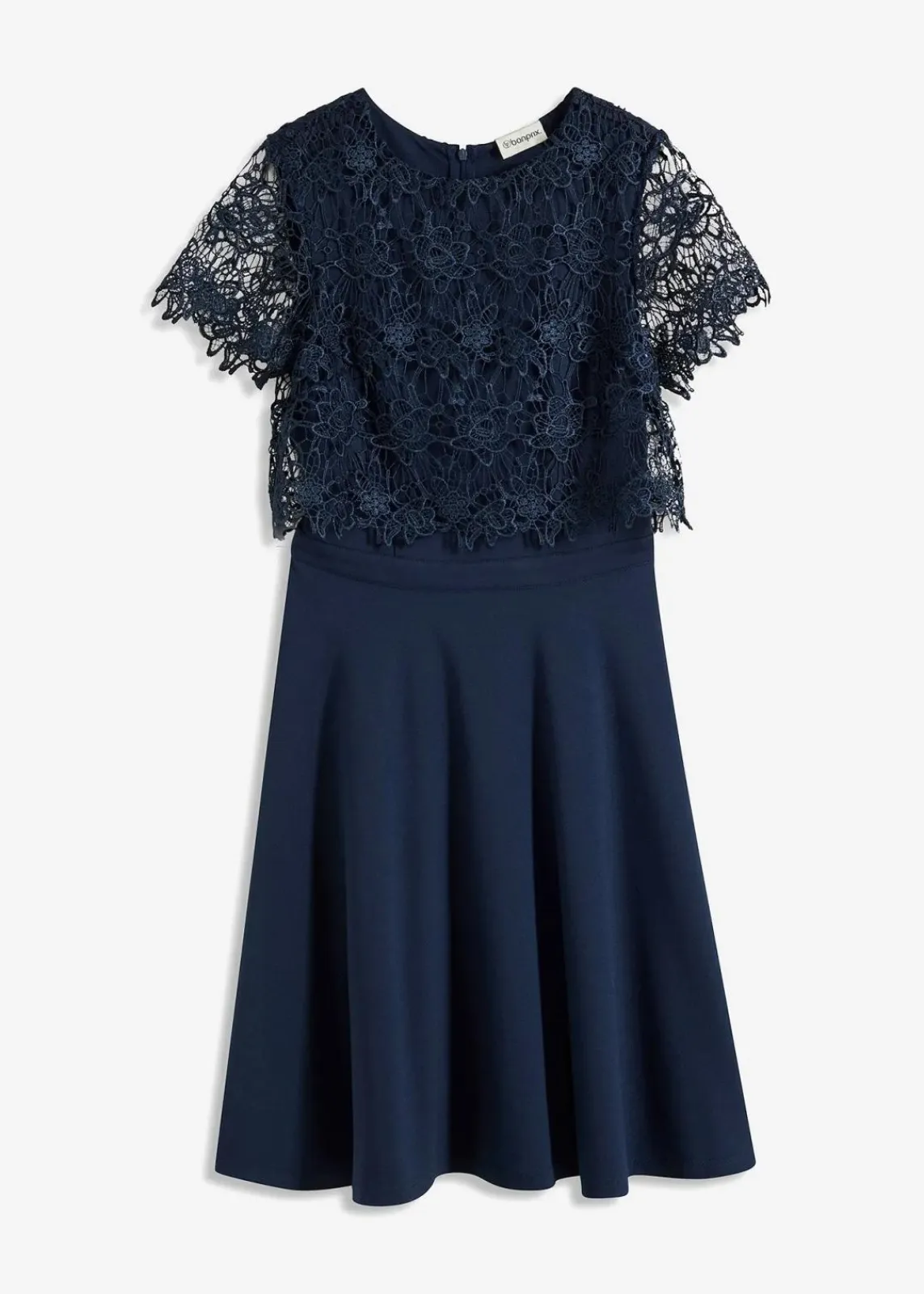 bonprix Festliche Mode|Kleider^Midikleid mit Spitze dunkelblau
