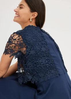 bonprix Festliche Mode|Kleider^Midikleid mit Spitze dunkelblau
