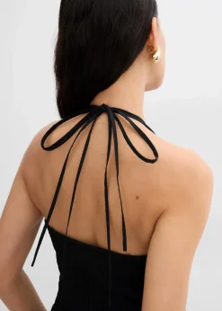 bonprix Kleider|Bekleidung·Pullover & Strickjacken^Midikleid mit Trägervariante schwarz