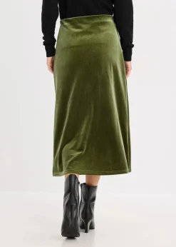 bonprix Röcke|Bekleidung·Sportbekleidung^Midirock dunkelkhaki