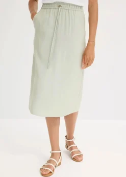 bonprix Bekleidung·Sportbekleidung|Zweiteiler & Sets^Midirock aus glänzendem Satin mint/gold