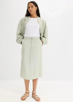 bonprix Bekleidung·Sportbekleidung|Zweiteiler & Sets^Midirock aus glänzendem Satin mint/gold