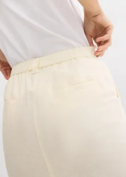 bonprix Röcke|Bekleidung·Sportbekleidung^Midirock aus luftigem Leinen-Mix cremeweiß