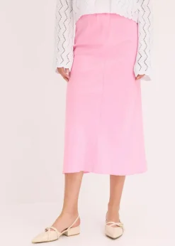 bonprix Röcke|Bekleidung·Sportbekleidung^Midirock aus Satin rosa