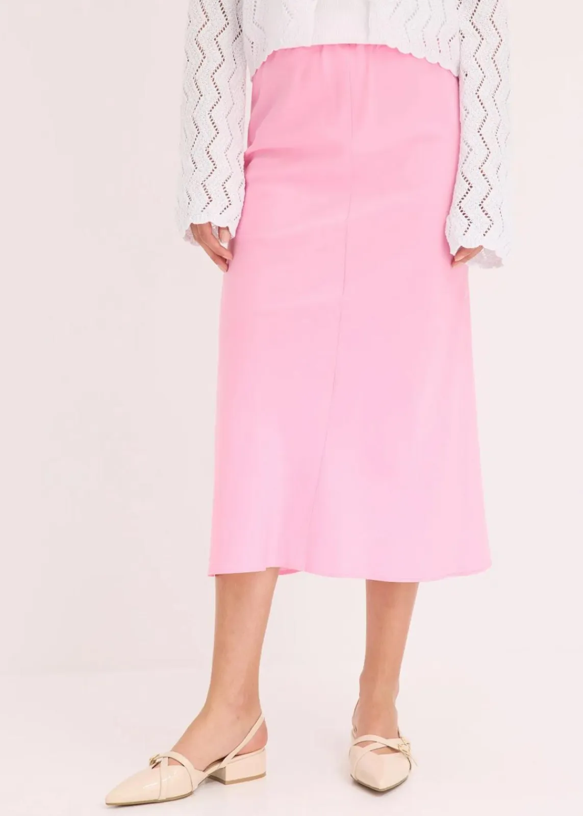 bonprix Röcke|Bekleidung·Sportbekleidung^Midirock aus Satin rosa