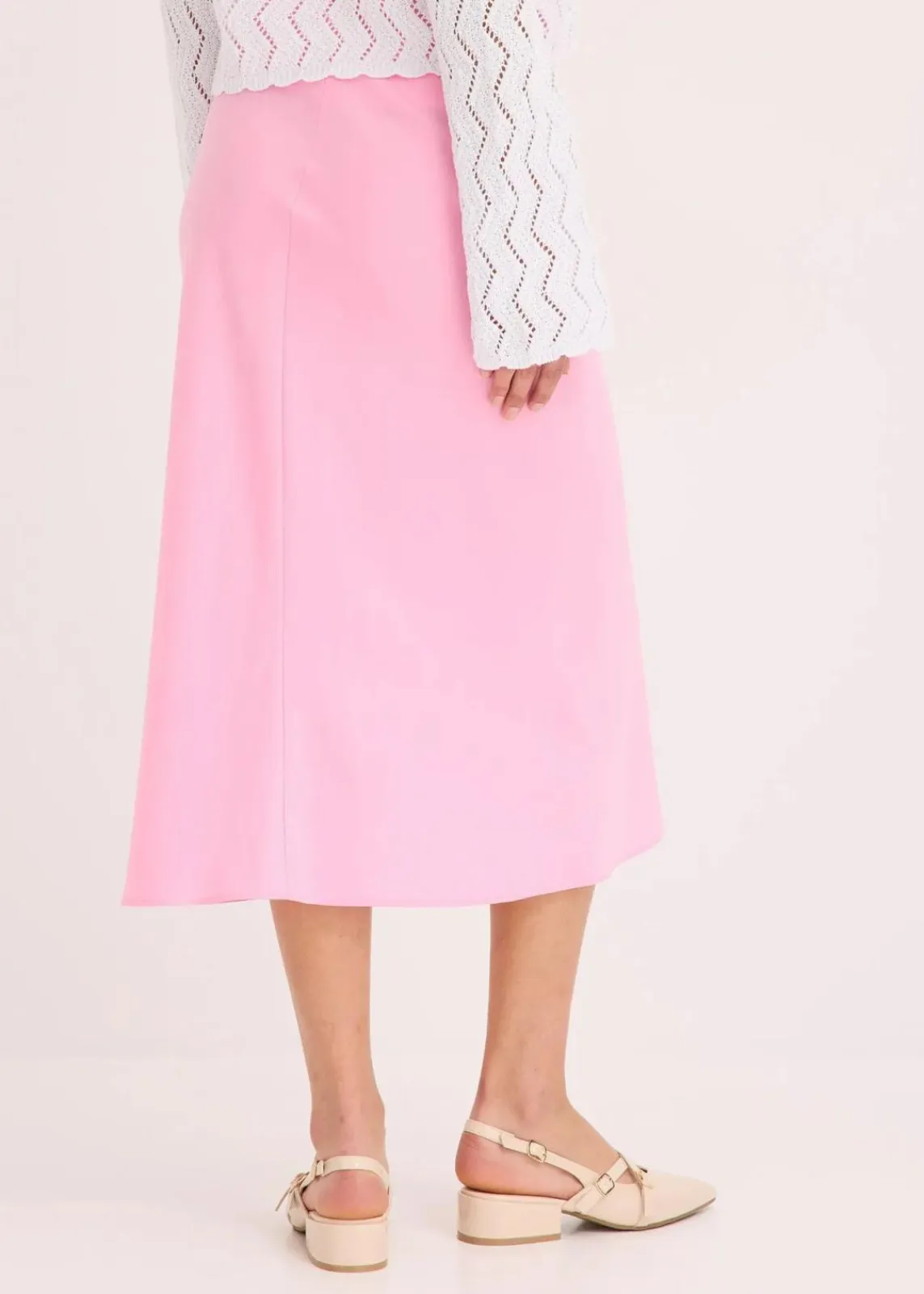 bonprix Röcke|Bekleidung·Sportbekleidung^Midirock aus Satin rosa