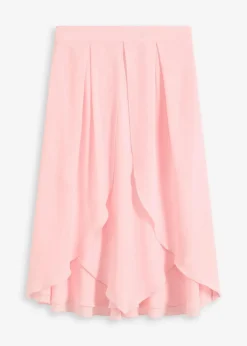 bonprix Röcke^Midirock mit Ruffle und Chiffon rosenquarz