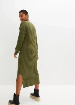bonprix Bekleidung·Umstandsmode|Bekleidung·Pullover & Strickjacken^Midi-Strickkleid dunkelkhaki