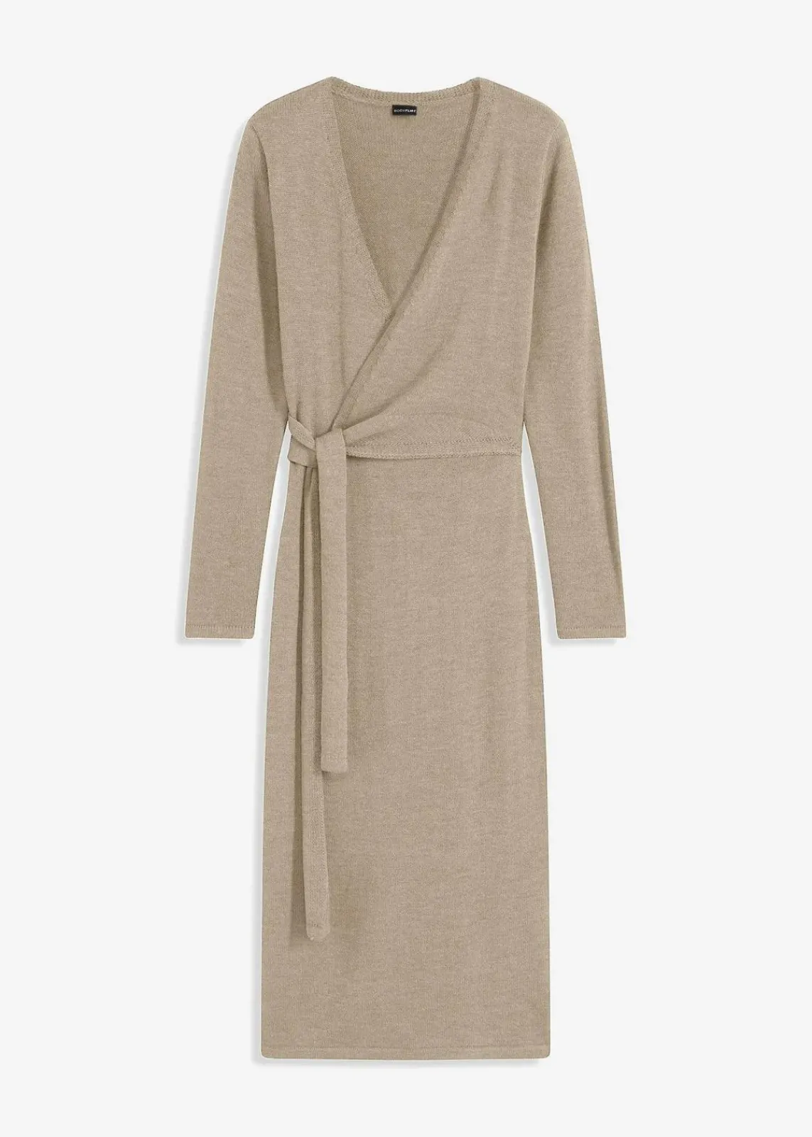 bonprix Kleider|Strickmode^Midi-Strickkleid beige meliert