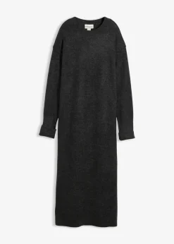 bonprix Bekleidung·Umstandsmode|Bekleidung·Pullover & Strickjacken^Midi-Strickkleid anthrazit meliert