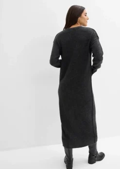 bonprix Bekleidung·Umstandsmode|Bekleidung·Pullover & Strickjacken^Midi-Strickkleid anthrazit meliert