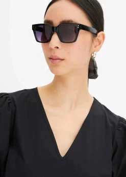 bonprix Bekleidung·Pullover & Strickjacken|Kleider^Midi-Web-Kleid aus Bio-Baumwolle schwarz