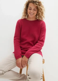 bonprix Bekleidung·Umstandsmode|Bekleidung·Jeans^Milano Rib Pullover mit Rundhals beerenpink