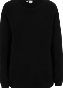 bonprix Pullover & Strickjacken|Strickmode^Milano Rib Pullover mit Rundhals schwarz