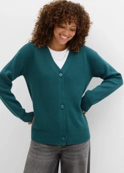 bonprix Pullover & Strickjacken|Basics^Milano Rib-Feinstrickjacke pfeffergrün