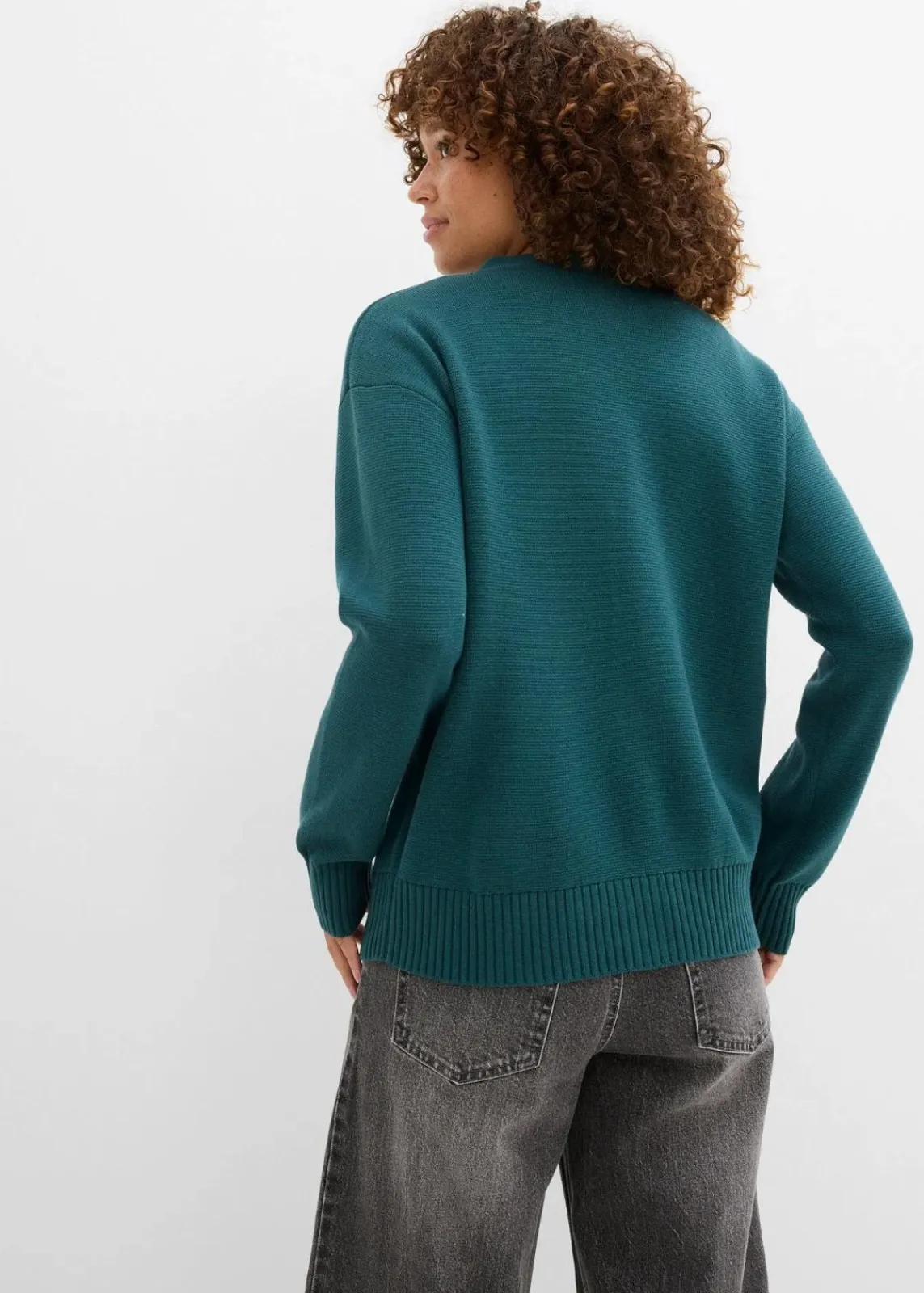 bonprix Pullover & Strickjacken|Basics^Milano Rib-Feinstrickjacke pfeffergrün