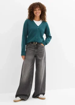 bonprix Pullover & Strickjacken|Basics^Milano Rib-Feinstrickjacke pfeffergrün