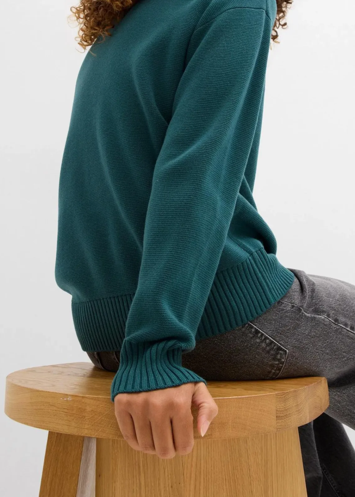 bonprix Pullover & Strickjacken|Basics^Milano Rib-Feinstrickjacke pfeffergrün