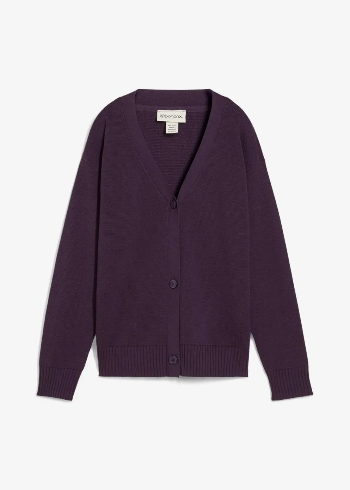 bonprix Bekleidung·Umstandsmode|Strickmode^Milano Rib-Feinstrickjacke pflaume