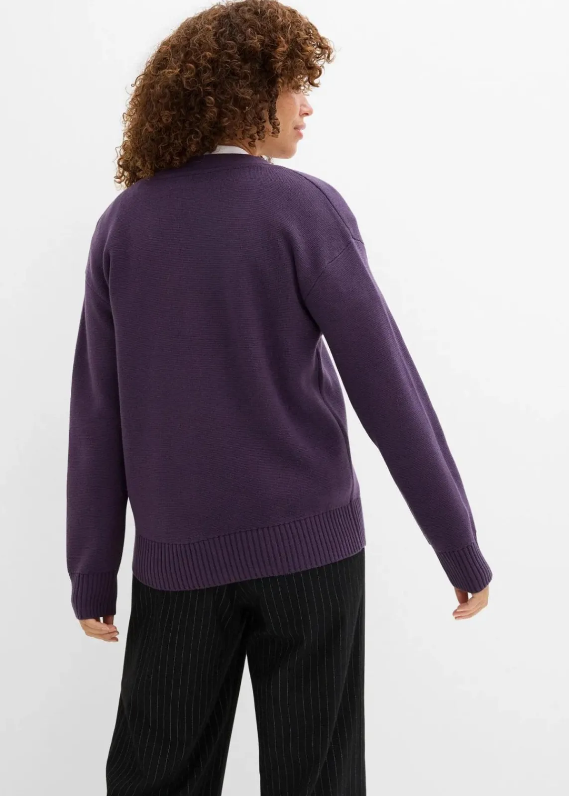 bonprix Bekleidung·Umstandsmode|Strickmode^Milano Rib-Feinstrickjacke pflaume