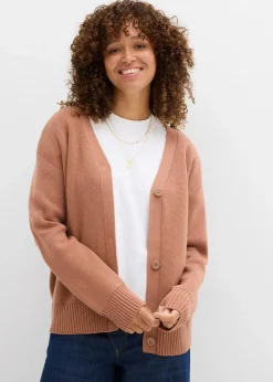 bonprix Bekleidung·Umstandsmode|Strickmode^Milano Rib-Feinstrickjacke schokosorbet