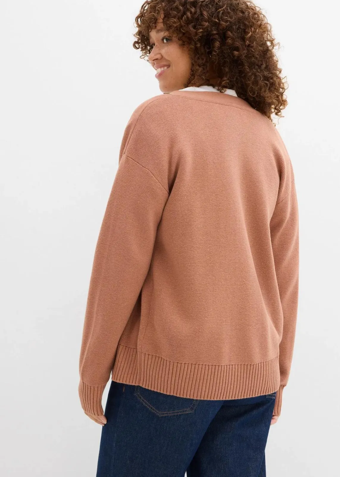 bonprix Bekleidung·Umstandsmode|Strickmode^Milano Rib-Feinstrickjacke schokosorbet
