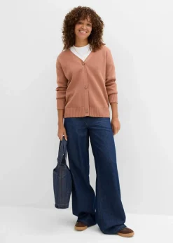 bonprix Bekleidung·Umstandsmode|Strickmode^Milano Rib-Feinstrickjacke schokosorbet