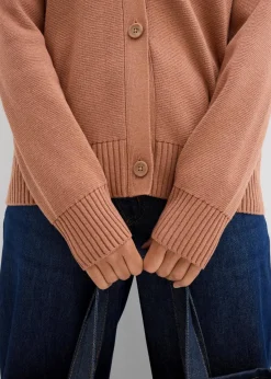bonprix Bekleidung·Umstandsmode|Strickmode^Milano Rib-Feinstrickjacke schokosorbet