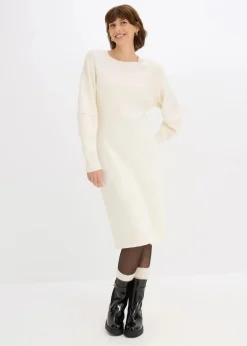 bonprix Bekleidung·Umstandsmode|Bekleidung·Pullover & Strickjacken^Milano Strickkleid perlweiß
