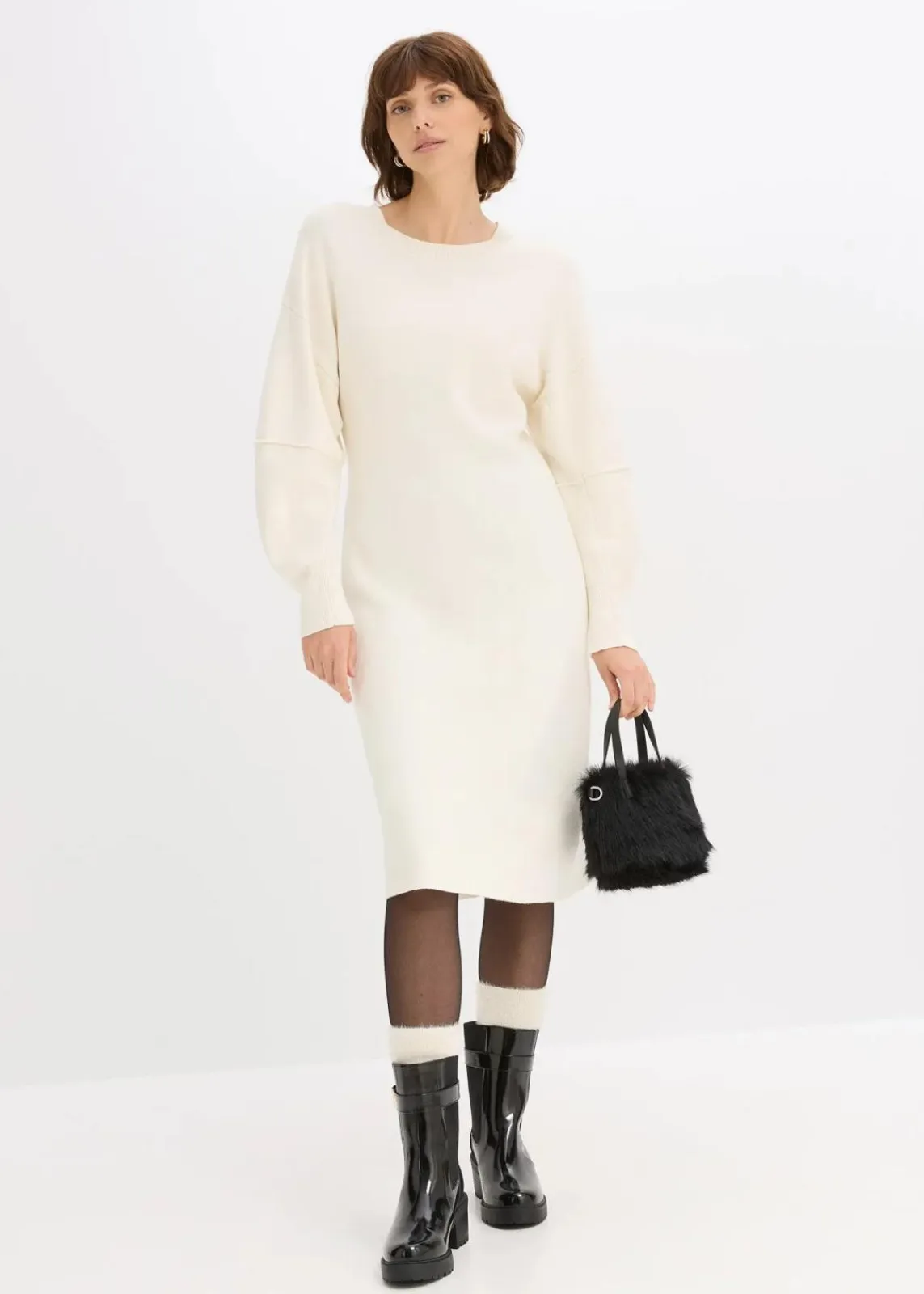 bonprix Bekleidung·Umstandsmode|Bekleidung·Pullover & Strickjacken^Milano Strickkleid perlweiß