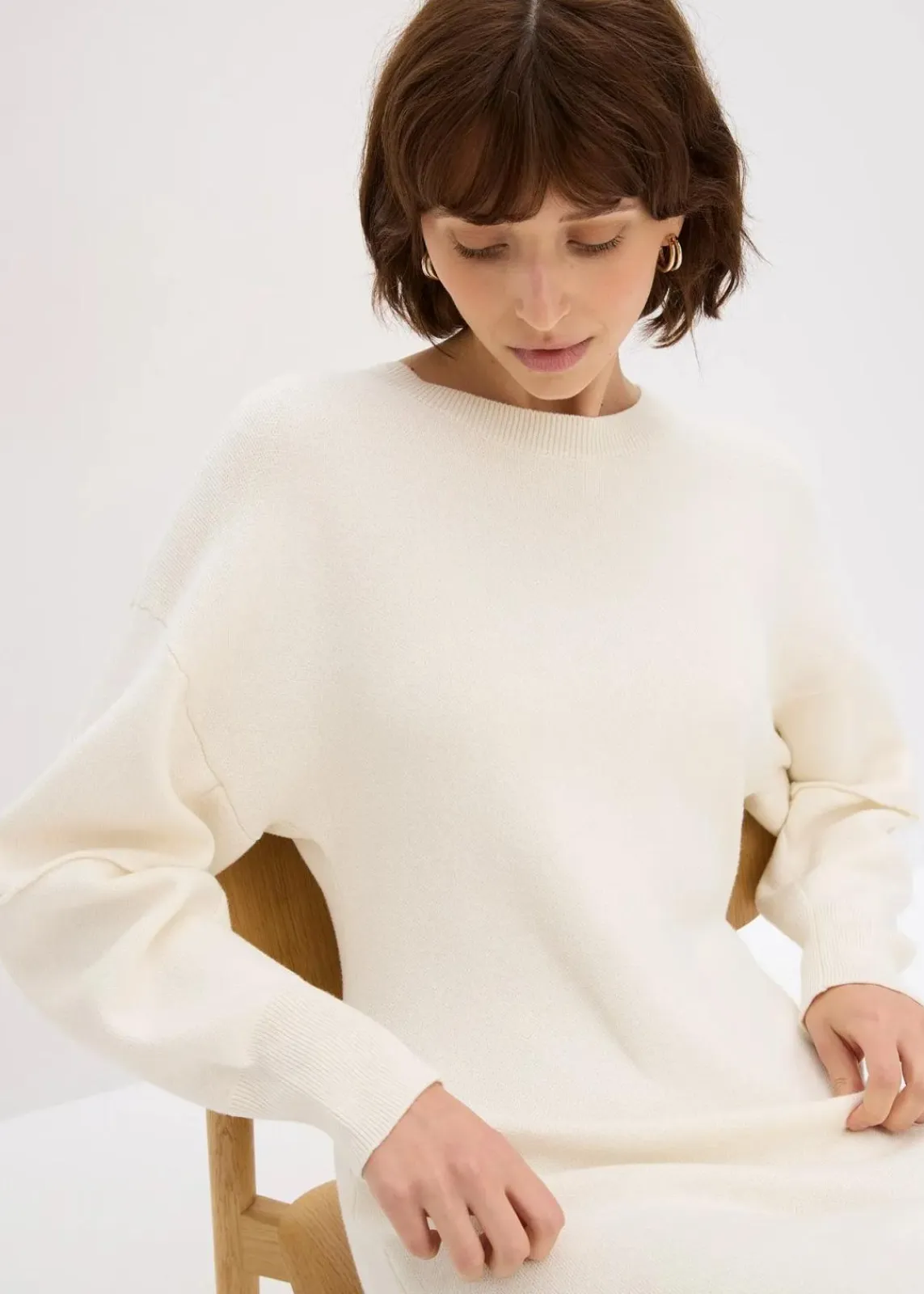 bonprix Bekleidung·Umstandsmode|Bekleidung·Pullover & Strickjacken^Milano Strickkleid perlweiß