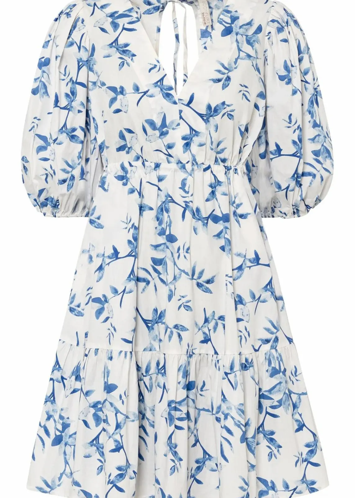 bonprix Bekleidung·Pullover & Strickjacken|Kleider^Minikleid weiss / hellblau floral