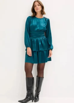 bonprix Kleider|Nachhaltigere Materialien^Minikleid petrol