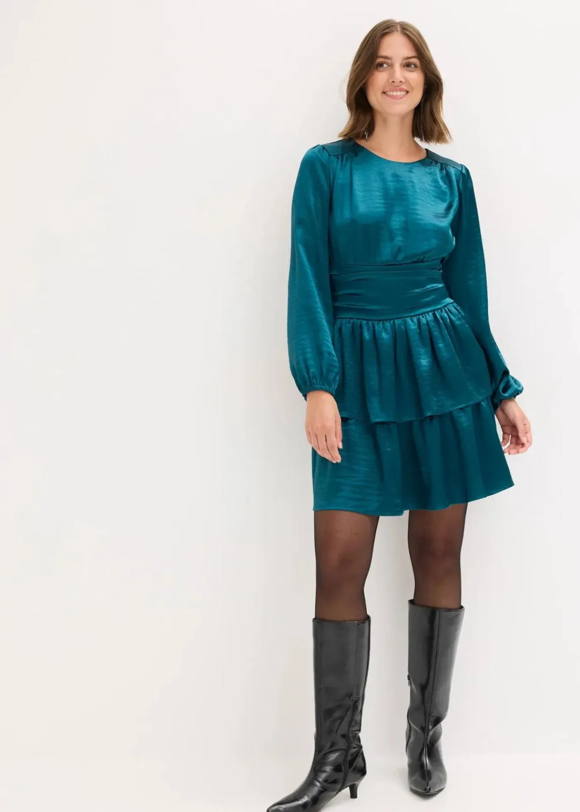 bonprix Kleider|Nachhaltigere Materialien^Minikleid petrol