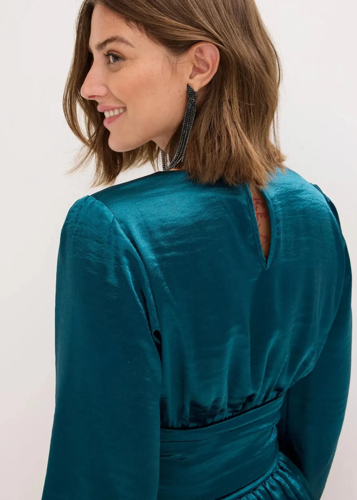 bonprix Kleider|Nachhaltigere Materialien^Minikleid petrol